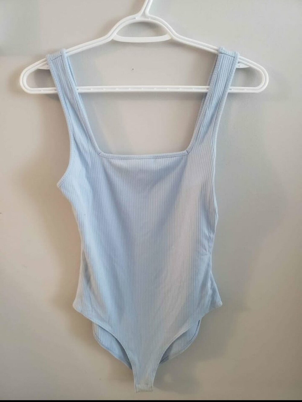 Forever 21 Light Blue Ribbed Bodysuit